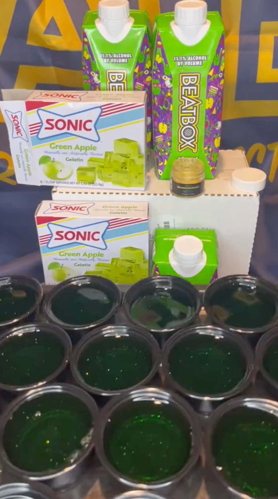 Green Apple Glitter Jell-O Shots