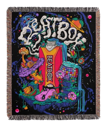 Trippy Collection Jacquard Throw Blanket